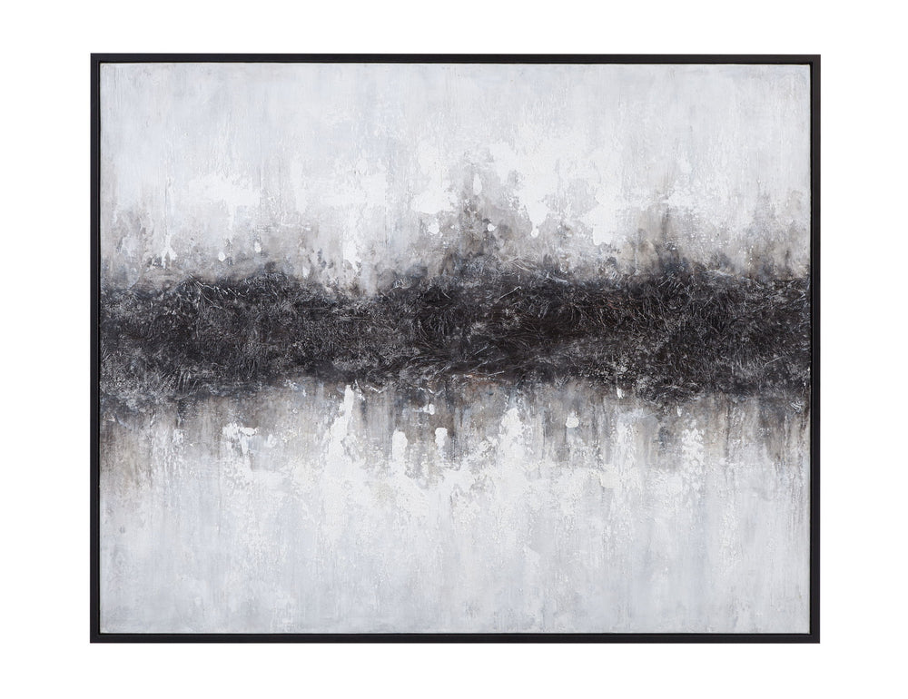 Divided Framed Canvas - Gray / Black