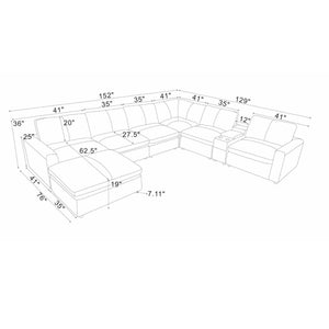 Large Seating Modular Upholstered Sectional