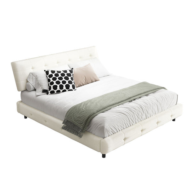 Tufted Headboard With Extra-Large Ultra-Soft Cloud Pillow Design