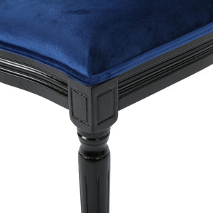 French Country Inspired Dining Chair With Iconic Round Backrest - Navy Blue