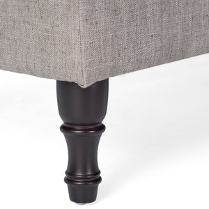 Dean - Fabric Storage Wide Tufted Rectangle Ottoman - Gray