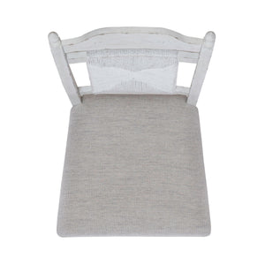 River Place - Panel Back Side Chair - Riverstone White & Tobacco