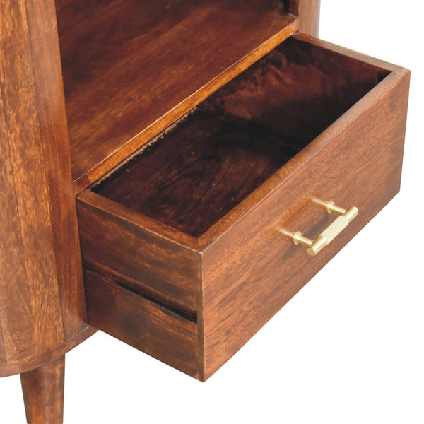 Cortez - T Bar Open Slot Cabinet - Dark Brown
