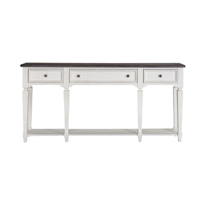 Allyson Park - Hall Table - Wirebrushed White / Charcoal