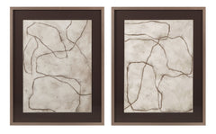 Past And Present Framed Print (Set of 2) - Gray, Off White