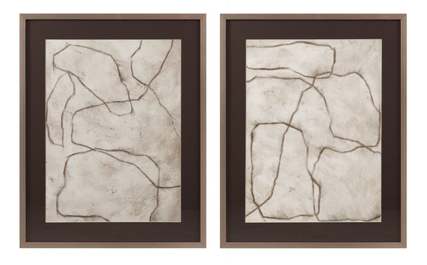 Past And Present Framed Print (Set of 2) - Gray, Off White