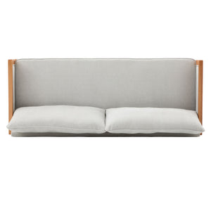 Modern 3 Seater Sofa With Wood Armrests
