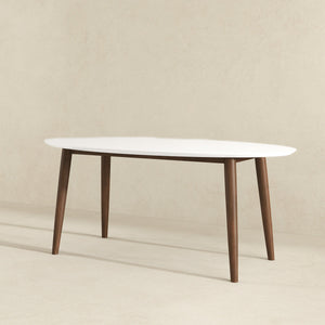 Ada - Oval Dining Table And 4 Side Chairs - White
