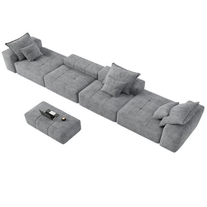 Modern Oversized, Modular Sectional Sofa With Pillows