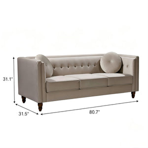 Chesterfield Sofa With Square Arms For Living Room