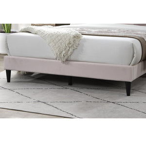Elegant Bed With Upholstered Headboard, Platform Base