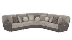 Rendezvous - 5 Piece Modular Sectional With 3 Reclining Seats - Umber