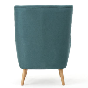 Club Chair With Rubberwood Legs