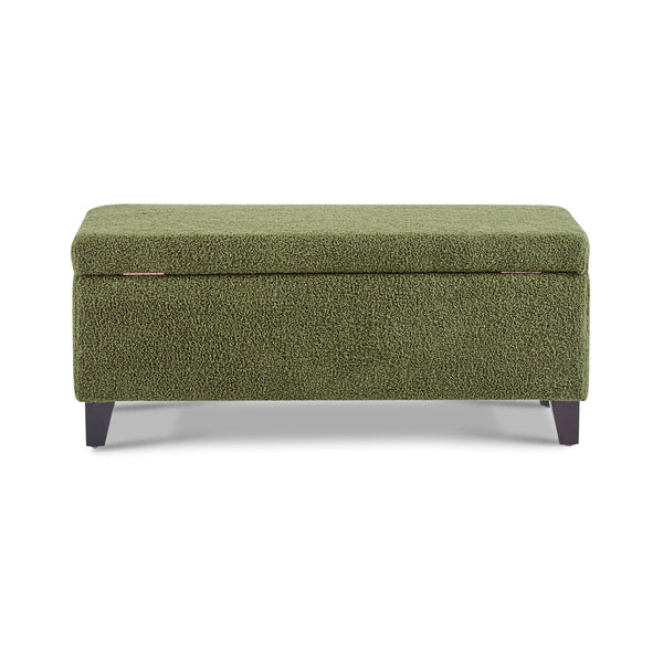 Storage Ottoman With Flip Top Lid - Retro Green