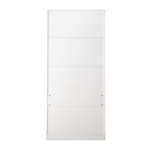 Fluted Kitchen Pantry Cabinet With 3 Keyboard Drawers & 6 Adjustable Door Shelves