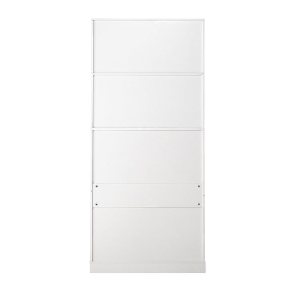 Fluted Kitchen Pantry Cabinet With 3 Keyboard Drawers & 6 Adjustable Door Shelves