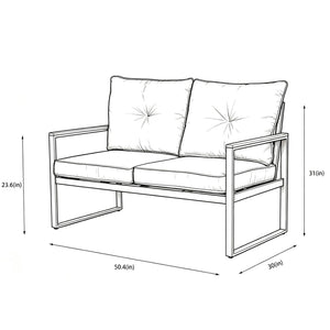 Oversized Outdoor Conversation Set, 5 Seater - Blue