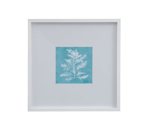 White Coral On Blue IV Framed Print - Blue / White