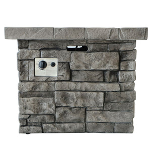 Outdoor Square Propane Fire Pit 40, 000 Btu - Gray