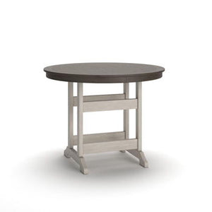 Vista Highlands - Round Counter Table With Umbrella Option - Brown / White