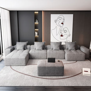 Modern Oversized, Modular Sectional Sofa With Pillows