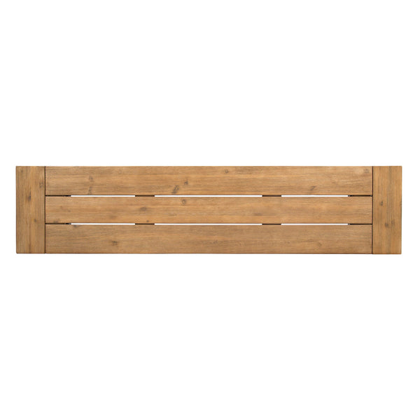 Outdoor Bench With Slat Panel Design And Acacia Wood Frame