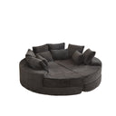 Round Oversized Sofa Bed With 5 Throw Pillows