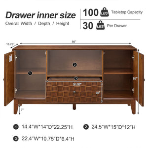 TV Stand With 3D Wood Texture - Brown