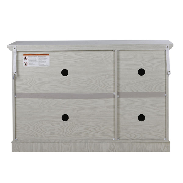 Storage Cabinet With 3 Mirrored Acrylic Doors, Adjustable Shelves
