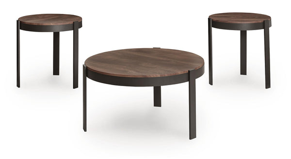 Horizon Hills - Occasional Table Set (Set of 3) - Brown / Black