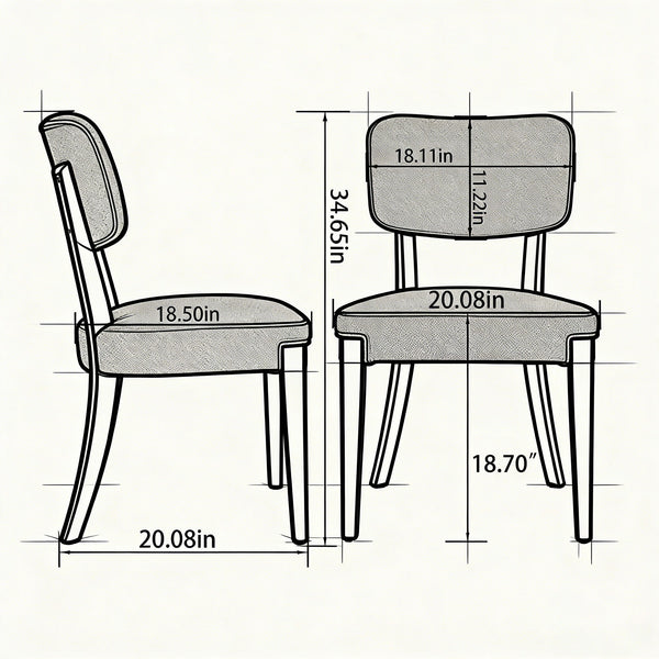 Contemporary Armless Dining Chairs (Set of 2)