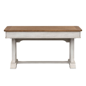Farmhouse Reimagined - Writing Desk - Antique White / Chestnut Tops