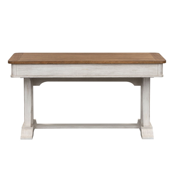 Farmhouse Reimagined - Writing Desk - Antique White / Chestnut Tops