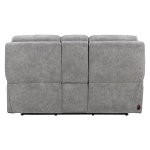 Linus - Zero Gravity Power Reclining Console Loveseat - Hudson Gray