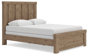 Oliandon - 3 Pc. - Queen Panel Bed, Dresser And Mirror - Light Brown