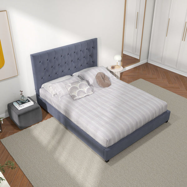 Donald - Mid-Century Modern Upholstered Platform Bed