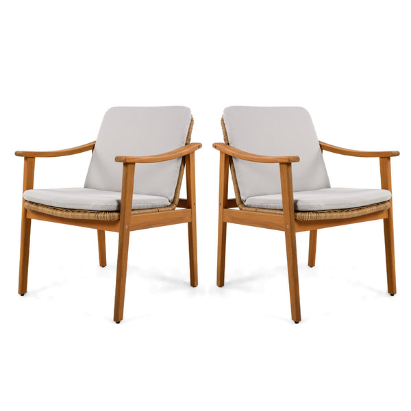 7 Piece Outdoor Patio Dining Set With & 6 Arm Chairs
