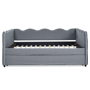 Gingham Daybed & USB Charging Port, Wave-Shaped Design