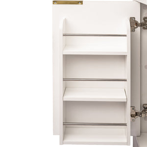 Fluted Tall Arched Pantry Cabinet With Adjustable Shelves, Glass Door & Hidden Drawer For Kitchen