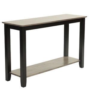 3 Piece Table Set With Open Shelf Storage, Includes Coffee, End & Console Table - Black / Black / Gray / Gray