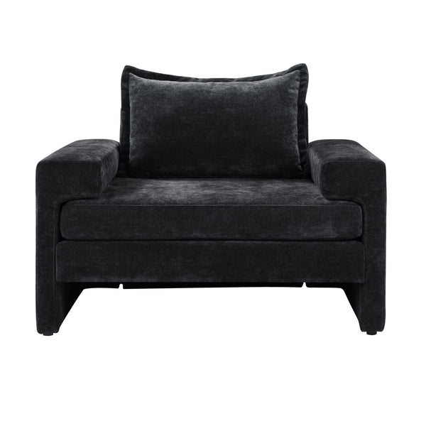 Upholstered Accent Chair With Wide Armrests And Ergonomic Back Support