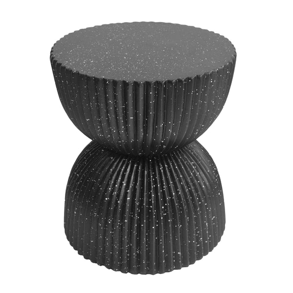 Side Table With Speckled Ribbed Texture