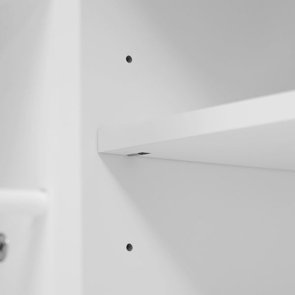 Bathroom Vanity With Double Sink, 3 Drawers, 2 Doors, Adjustable Shelves, Freestanding - White