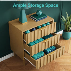 Fluted 3 Drawer Dresser
