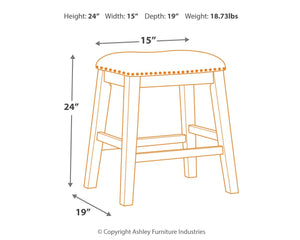 Caitbrook - Upholstered Stool (Set of 2) - Gray