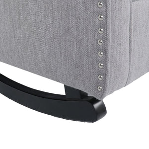 Sheila - Contemporary Fabric Tufted Wingback Rocking Chair - Gray