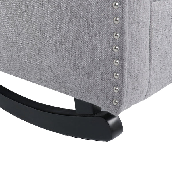 Sheila - Contemporary Fabric Tufted Wingback Rocking Chair - Gray