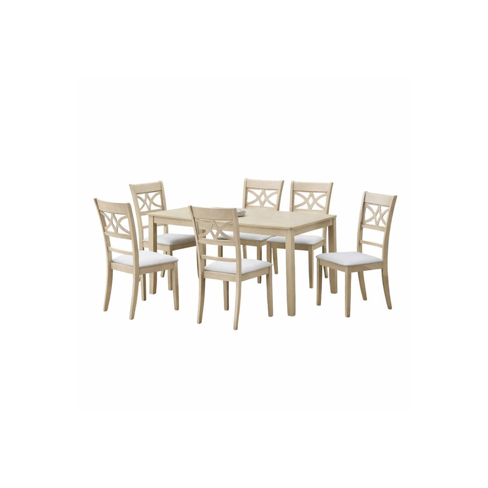 Ferris - 7 Piece Dining Set With Cross Back Chairs And Rectangular Table - Antique White
