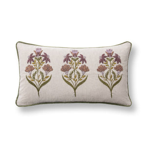 Belcourt - 14" x 26" Pillow - Floral Multi / Olive Green