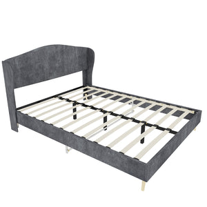 Upholstered Bed, Tufted Headboard, Comfortable Sleep